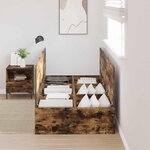 vidaXL Cadre de lit avec rangement Chêne fumé 90 x 190 cm