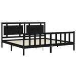 vidaXL Cadre de lit sans matelas noir 200x200 cm bois massif de pin