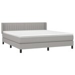 vidaXL Sommier à lattes de lit avec matelas Gris clair 180x200cm Tissu