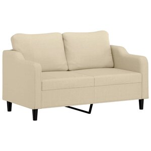 vidaXL Canapé à 2 places Crème 140 cm Tissu
