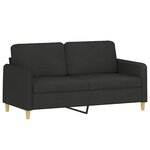 vidaXL Ensemble de canapés 2 Pièces avec coussins Noir Tissu