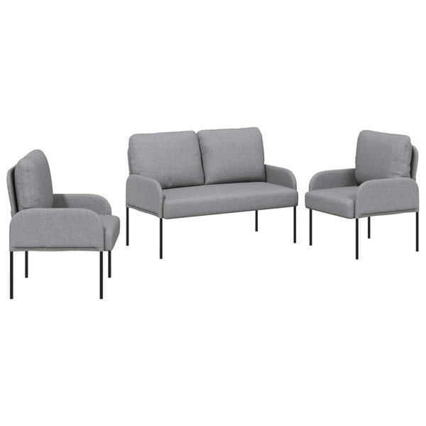vidaXL Ensembles de canapés 3 Pièces Gris clair 115 x 56 x 80 cm