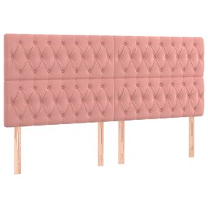 vidaXL Têtes de lit 4 Pièces Rose 100x7x78/88 cm Velours