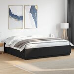 vidaXL Cadre de lit avec lumières LED noir 200x200cm bois d'ingénierie