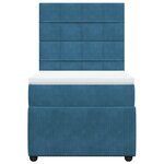 vidaXL Sommier à lattes de lit avec matelas bleu 90x190 cm velours