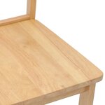 vidaXL Chaises à manger 2 Pièces bois massif naturel caoutchouc