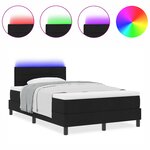 vidaXL Lit coffre avec matelas & lumière LED noire 120x190 cm en tissu