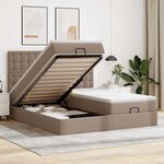 vidaXL Cadre de lit ottoman et matelas cappuccino 180x200cm similicuir