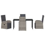 vidaXL Ensemble de salle à manger pour jardin 5 Pièces Gris polyrotin