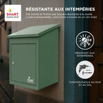 Boîte à colis moyenne 1 porte Verte à accès frontal Acier galvanisé SMART PARCEL BOX™