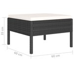 Vidaxl salon de jardin 10 pièces avec coussins résine tressée noir