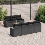 vidaXL Ensemble de canapé de jardin 8 Pièces Noir Poly rotin