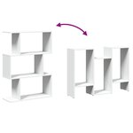 vidaXL Bibliothèque séparateur de pièce à 3 niveaux Blanc 70 x 24 x 97 cm Bois d'ingénierie