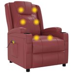 vidaXL Fauteuil de massage Rouge bordeaux Similicuir