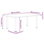 vidaXL Table à manger avec bord naturel bois de chêne massif rectangulaire