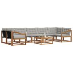 vidaXL Ensemble de canapés d'extérieur 8 Pièces Gris Naturel et Clair