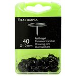 Boîte De 40 Punaises - Hauteur De Pointe 7mm - 10mm De Diamètre - Noir - Exacompta