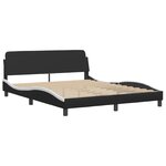 vidaXL Cadre de lit avec LED sans matelas noir et blanc 160x200 cm