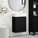 vidaXL Meuble de salle de bain avec robinet Noir 45 5 x 22 5 x 84 cm