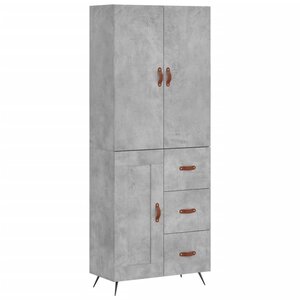 vidaXL Buffet haut Gris béton 69 5x34x180 cm Bois d'ingénierie