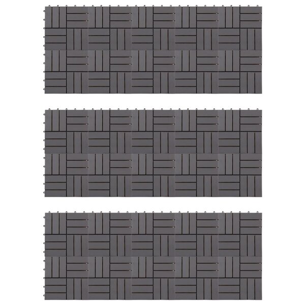 vidaXL Carreaux de terrasse 30Pièces Délavage gris 30x30 cm Acacia solide