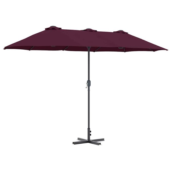 vidaXL Parasol de jardin Rouge bordeaux 370 x 197 x 239 cm