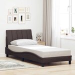 vidaXL Cadre de lit sans matelas Hanko marron foncé 90x190 cm tissu
