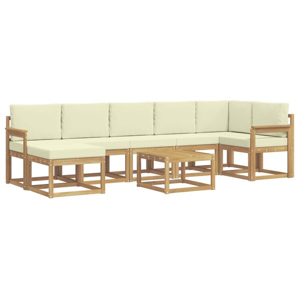vidaXL Ensemble de canapés d'extérieur 8 Pièces Blanc et crème Polyester
