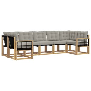 vidaXL Ensemble de canapés d'extérieur 7 Pièces Blanc et gris clair