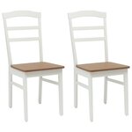 vidaXL Chaise de salle à manger 2 pc Bois de Caoutchouc Massif