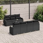 vidaXL Ensemble de canapé de jardin Noir 55 x 55 x 37 cm polyrotin
