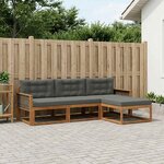 vidaXL Ensemble de canapés d'extérieur 4 Pièces Naturel et Anthracite