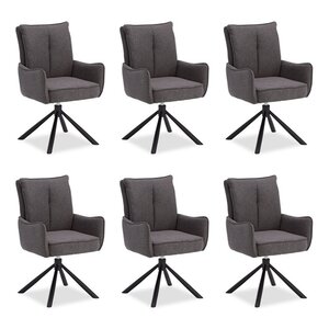 Lot 6 chaises oeuf modernes anthracite tissu