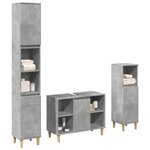 vidaXL Ensemble de meubles de salle de bain 3 Pièces gris béton