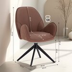 Lot 6 chaises oeuf modernes cuir bouclé marron