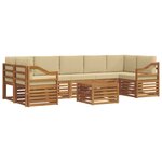 vidaXL Ensemble de canapés d'extérieur 8 pc Naturel et Beige