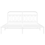 vidaXL Cadre de lit métal avec tête de lit blanc 193x203 cm