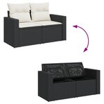 vidaXL Salon de jardin 5 Pièces avec coussins noir résine tressée