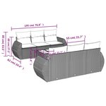 vidaXL Salon de jardin avec coussins 7 Pièces beige résine tressée