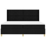vidaXL Lit à ressorts avec matelas Noir 200 x 200 cm tissu