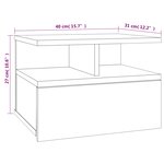 vidaXL Table de chevet flottante Chêne fumé 40x31x27cm Bois ingénierie