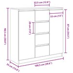 vidaXL Buffet avec tiroirs chêne noir 100 5x35x98 5 cm bois ingénierie