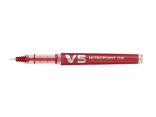 Roller Rechargeable Hi-Techpoint V5 Encre Liquide Begreen Pointe Fine Rouge PILOT