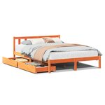 vidaXL Cadre de lit sans matelas cire marron 140x200cm bois pin massif