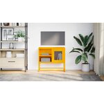 vidaXL Meuble TV jaune moutarde 68x39x60 5 cm acier