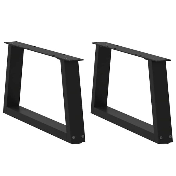 vidaXL Pieds de table basse en forme de V  2 pièces  noir  70 x (30-31 3) cm  acier