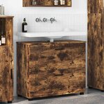vidaXL Cabinet de salle de bain Chêne fumé 76 5 x 35 x 64 cm