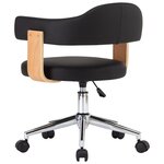 vidaXL Chaises pivotantes à manger lot de 6 noir similicuir