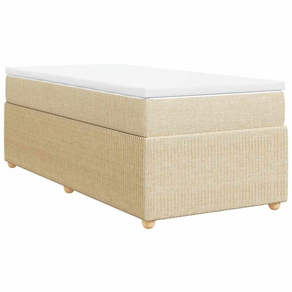 vidaXL Sommier à lattes de lit avec matelas Crème 80x200 cm Tissu