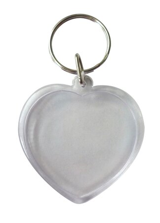 Porte-clés transparents Coeur 6 pièces